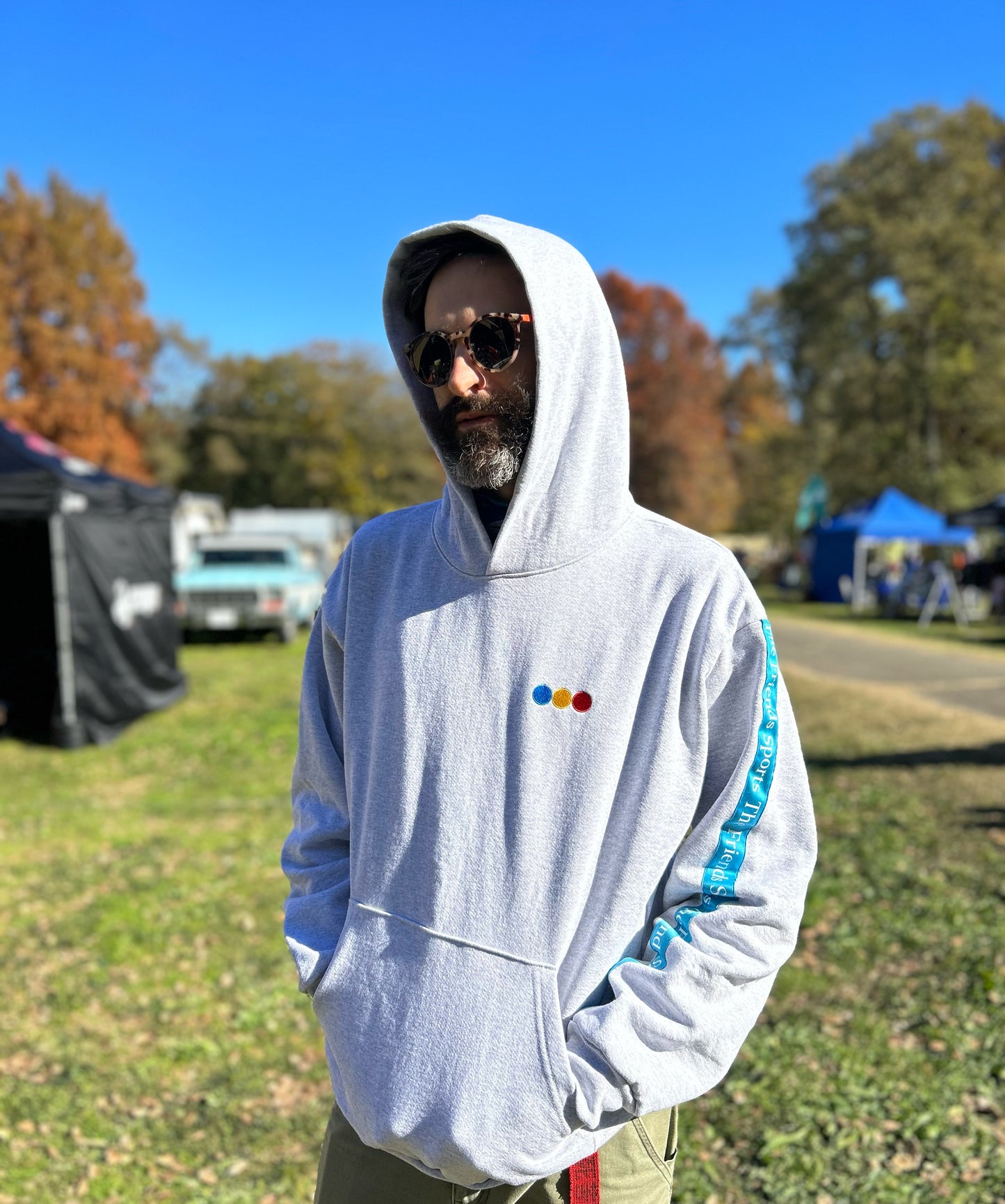 HEAVY HOODED PULLOVER SWEATSHIRT BLUE LINE (MEMORIAL)