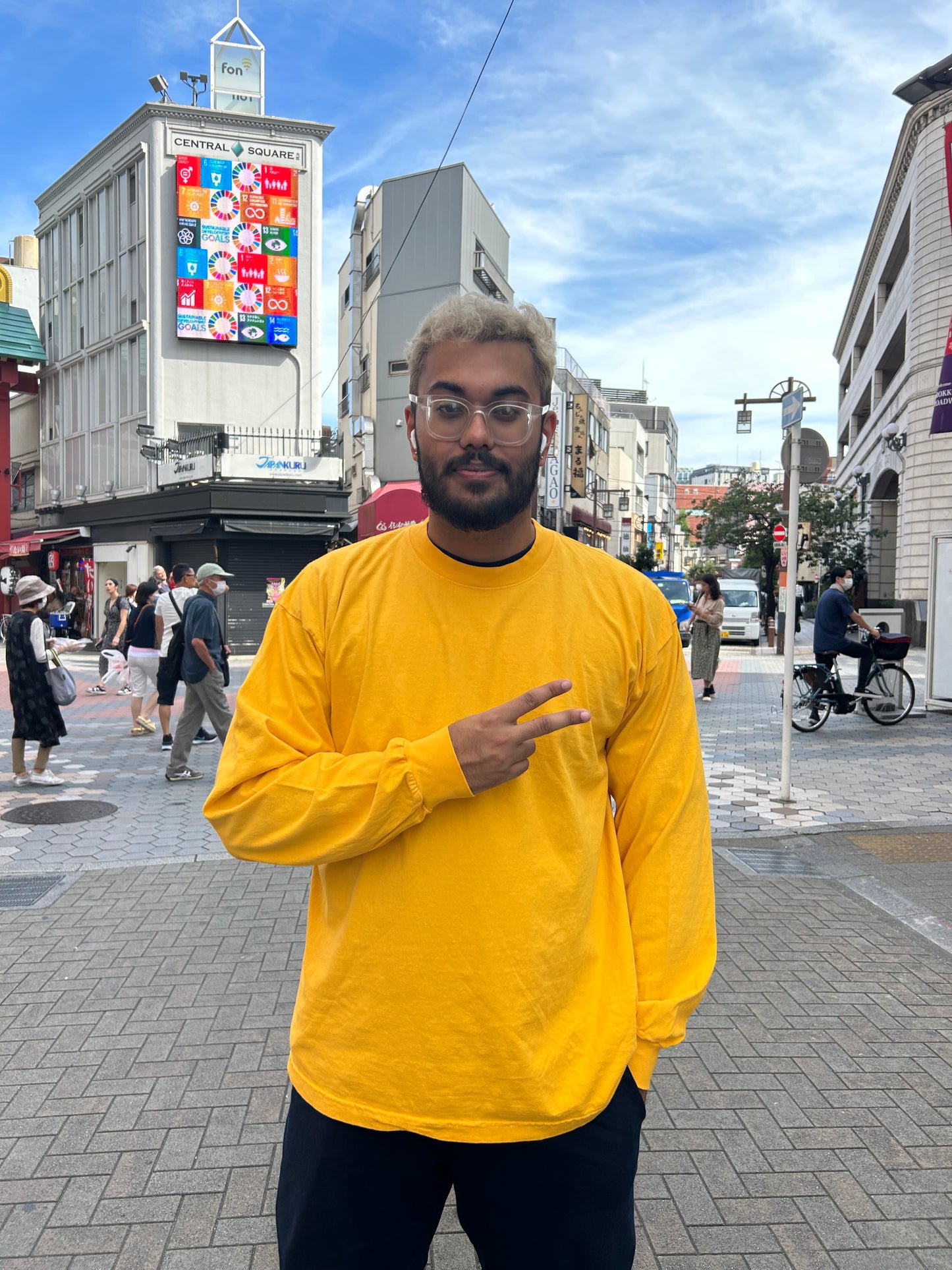LONG SLEEVE CREW NECK T-SHIRT WHITE LINE (MEMORIAL)-Restock