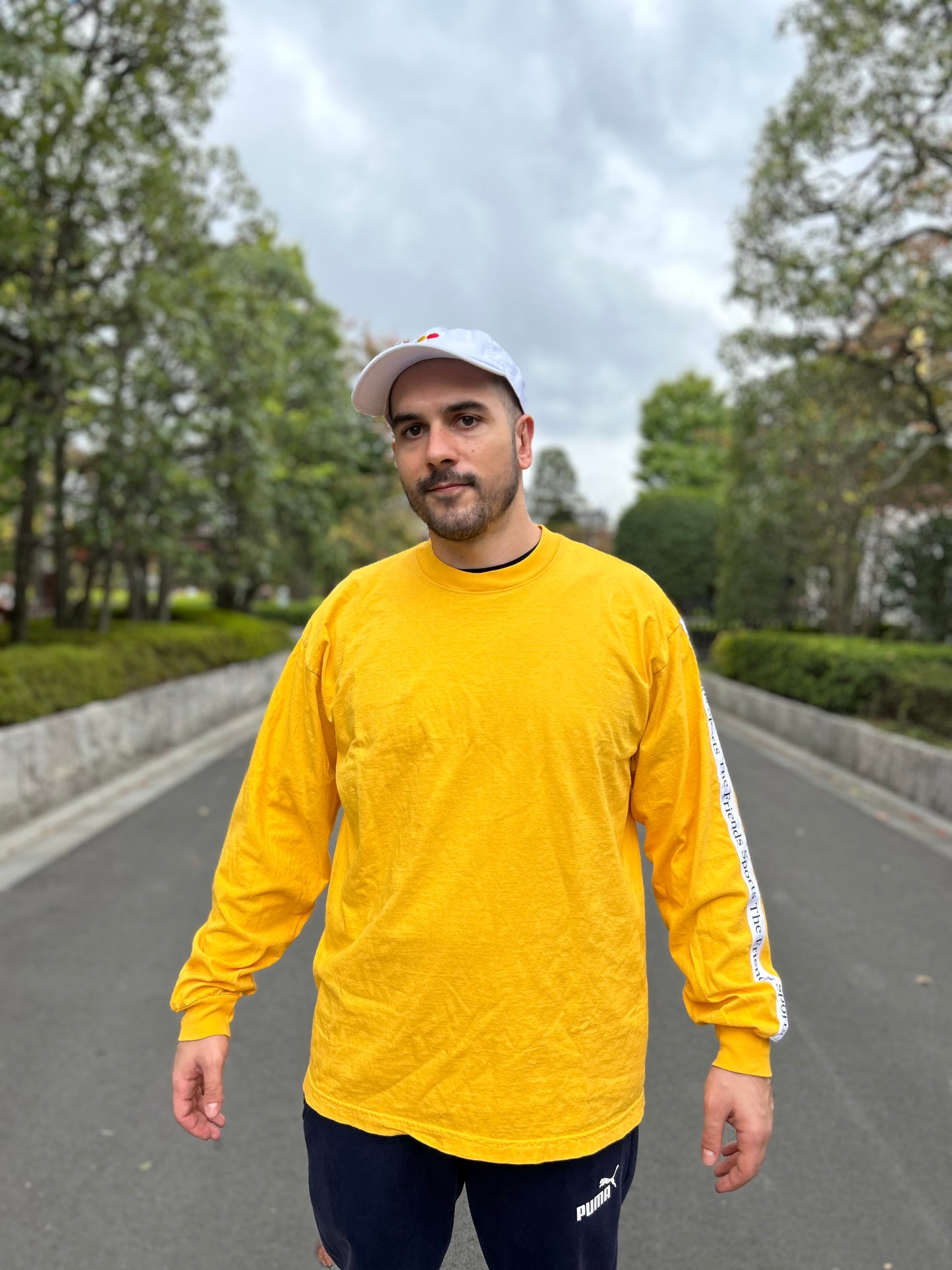LONG SLEEVE CREW NECK T-SHIRT WHITE LINE (MEMORIAL)-Restock