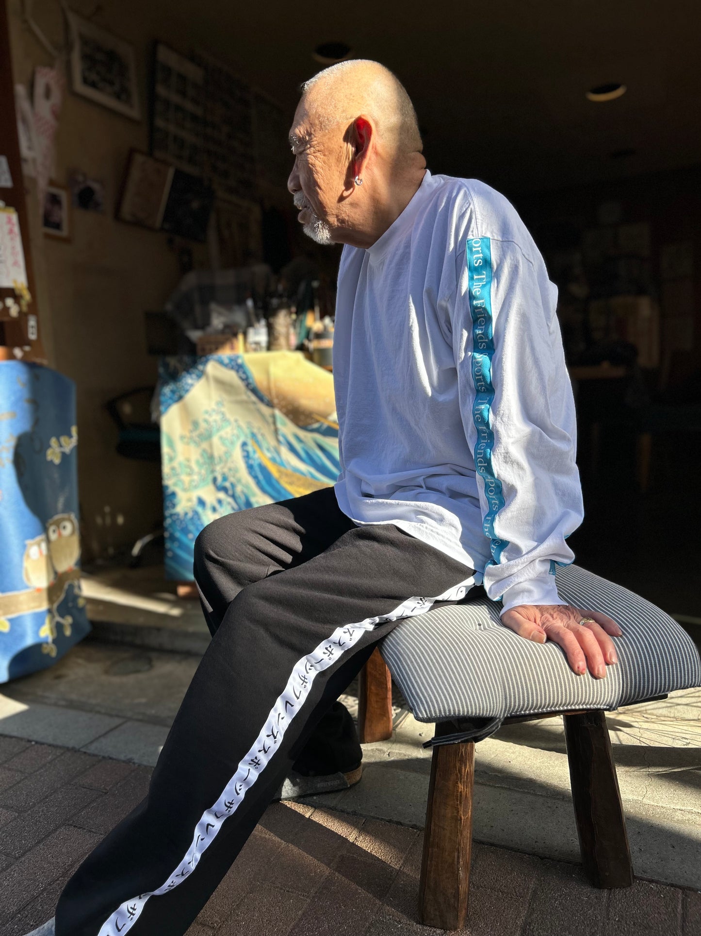 WID-WEIGHT WIDE SWEATPANTS WHITE LINE