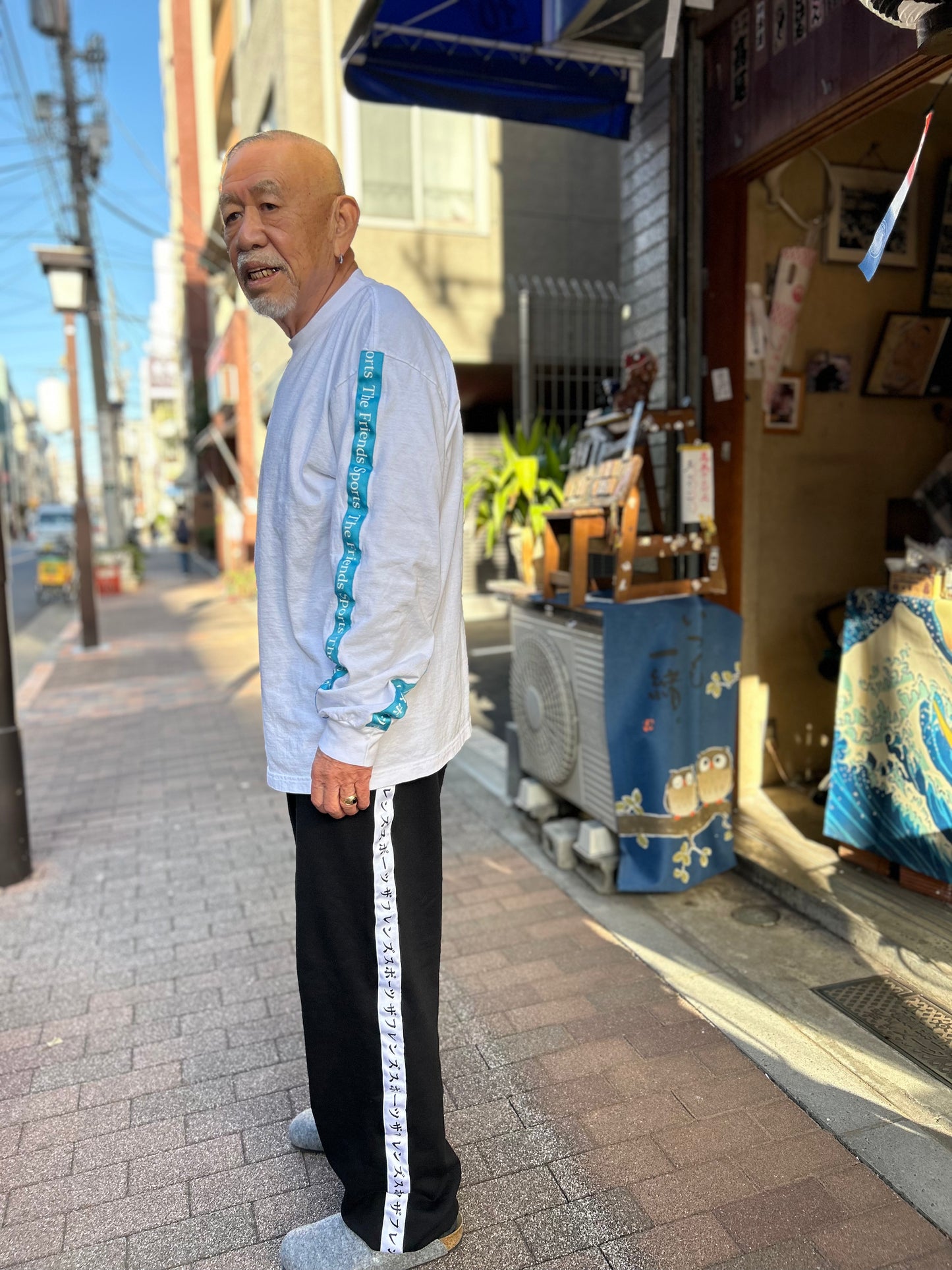 WID-WEIGHT WIDE SWEATPANTS WHITE LINE
