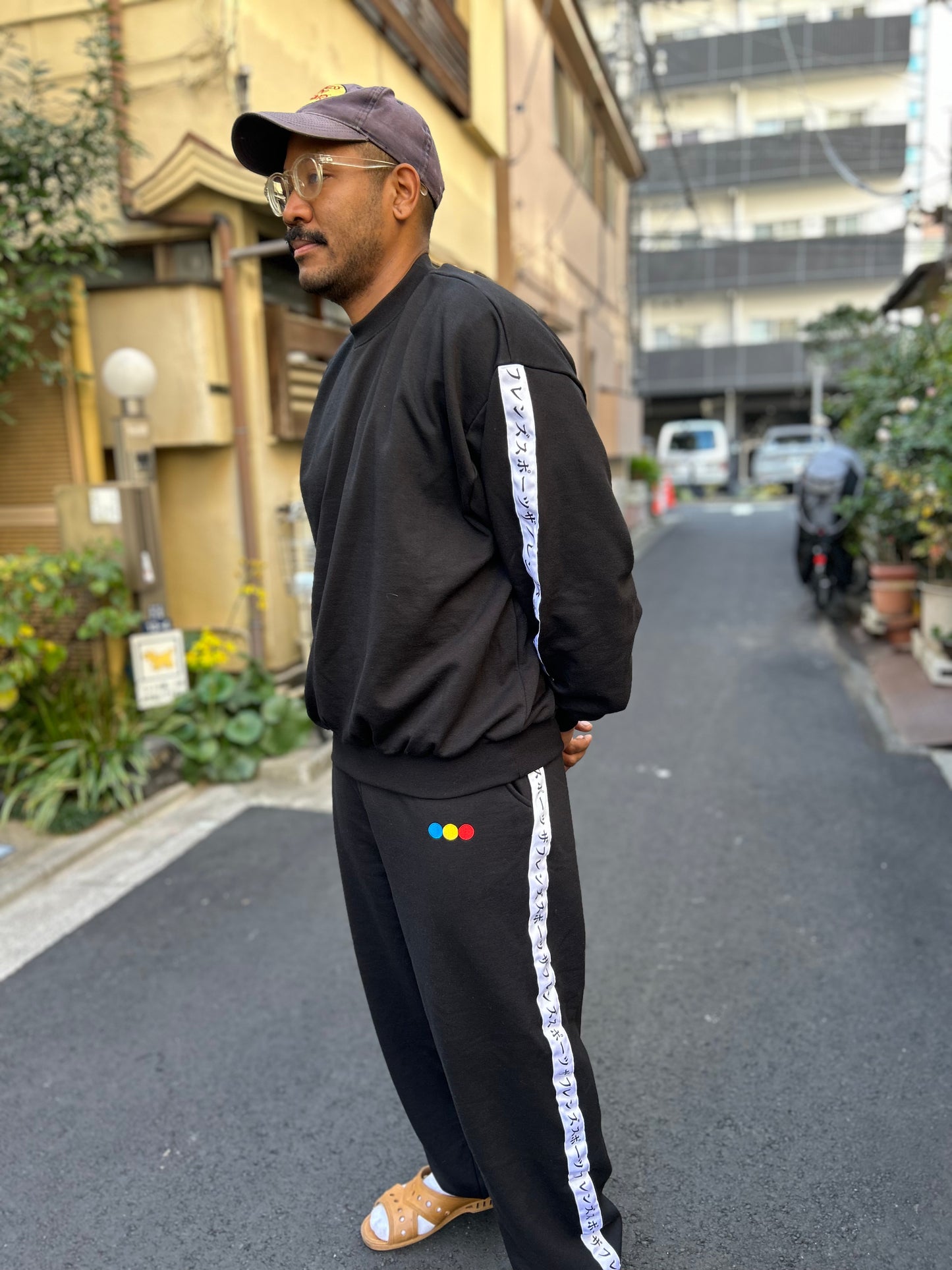 WID-WEIGHT WIDE CREWNECK SWEATSHIRT WHITE LINE