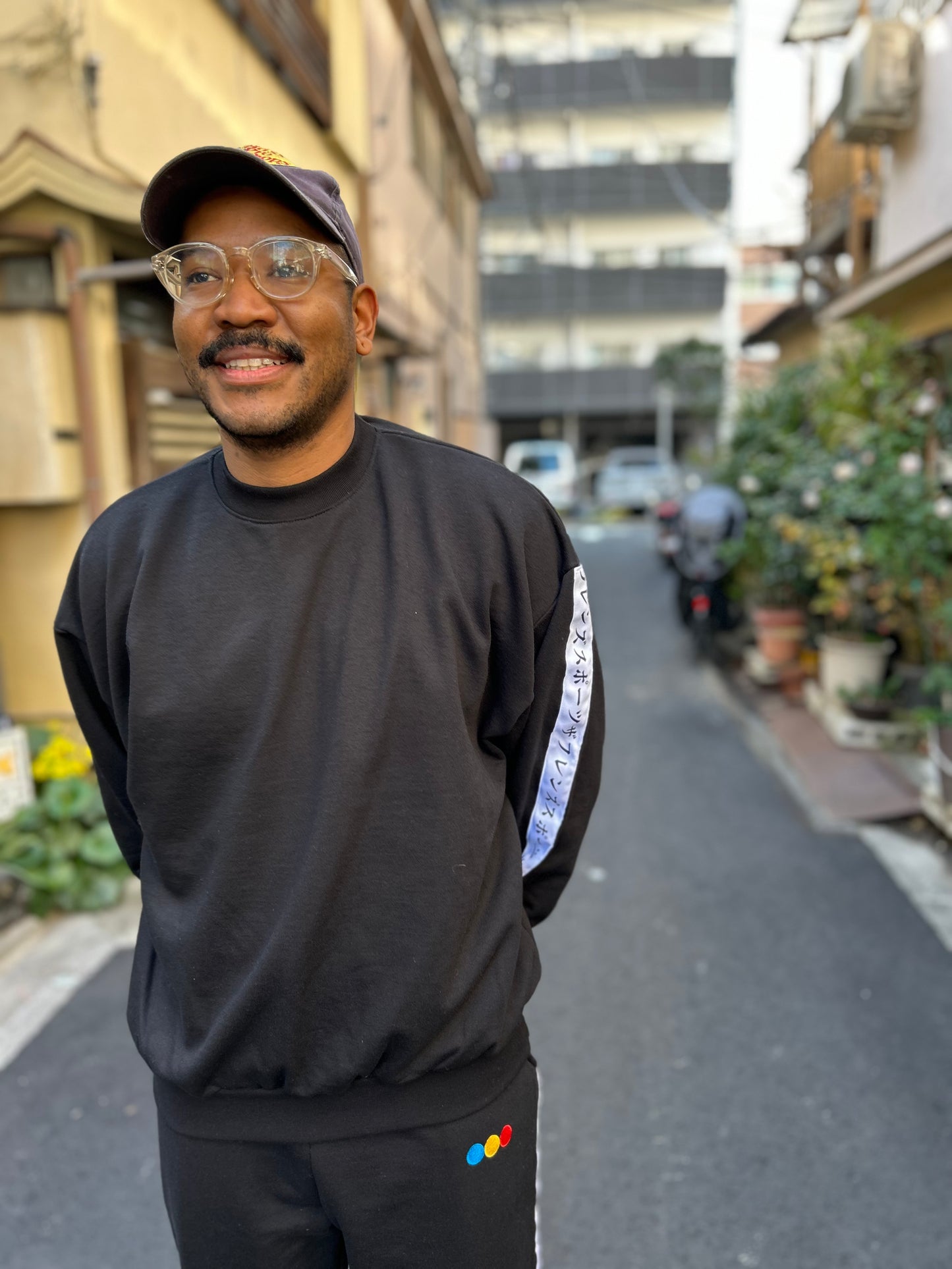 WID-WEIGHT WIDE CREWNECK SWEATSHIRT WHITE LINE