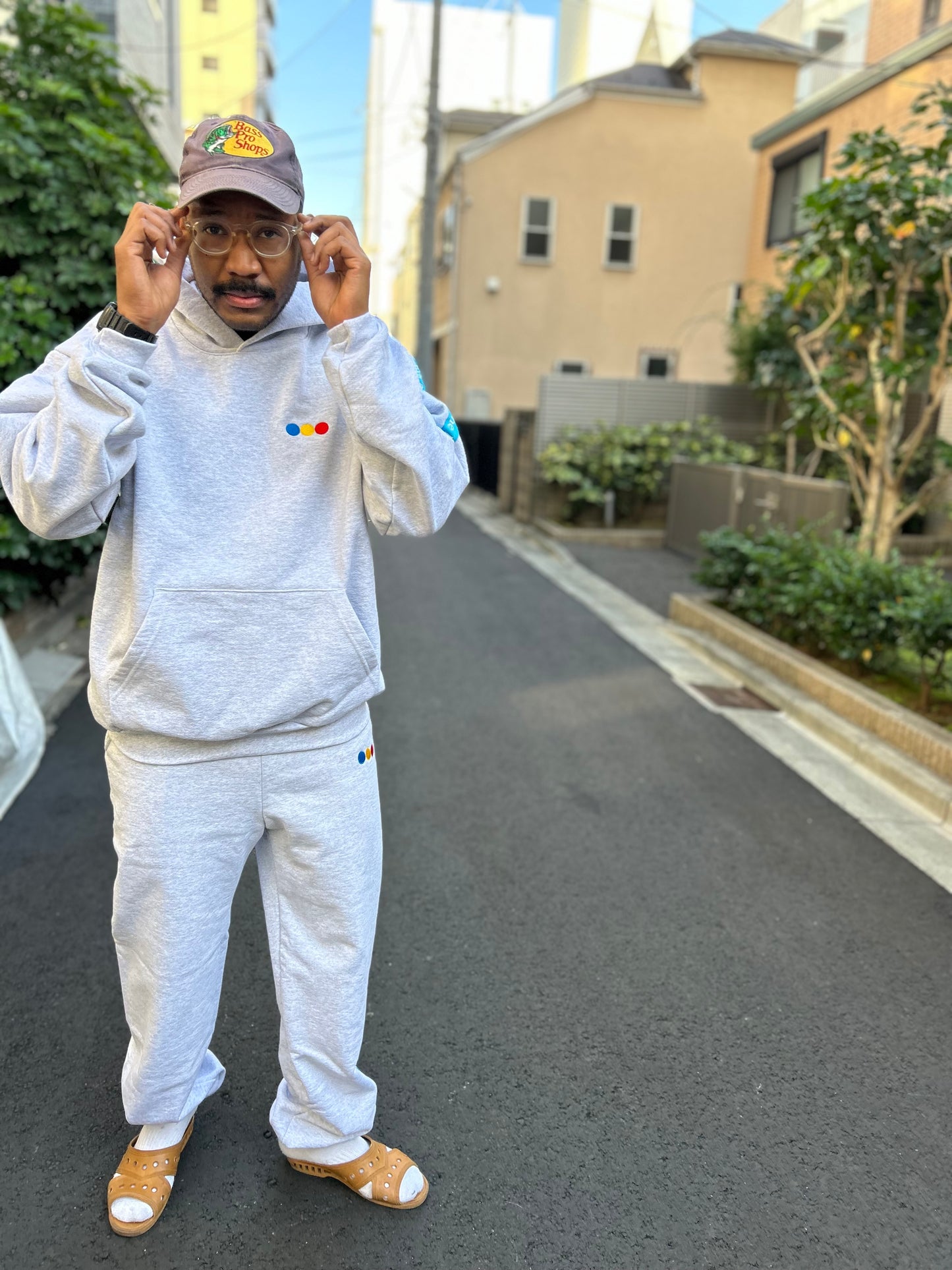 HEAVY STRAIGHT SWEATPANTS BLUE LINE