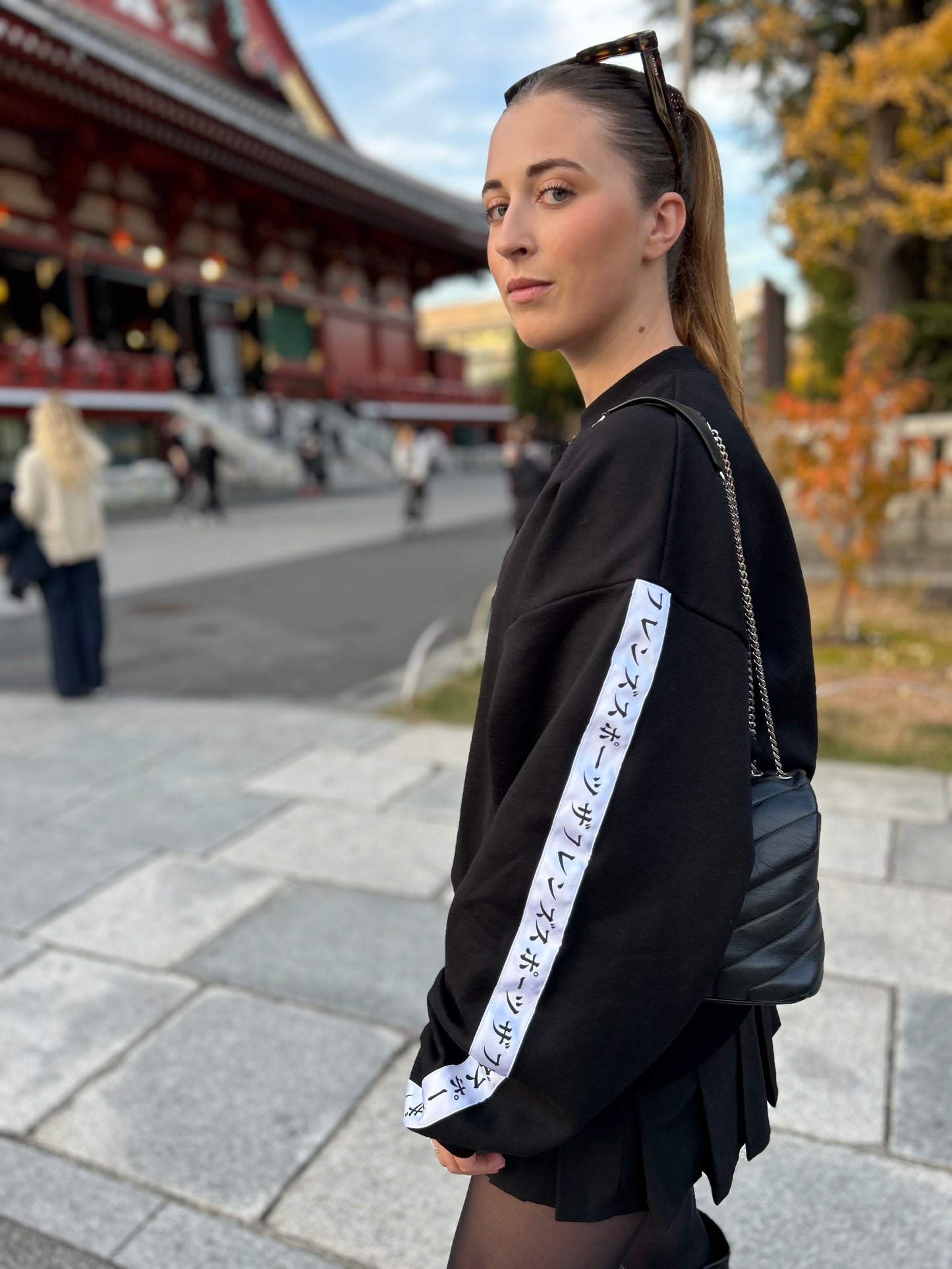 WID-WEIGHT WIDE CREWNECK SWEATSHIRT WHITE LINE