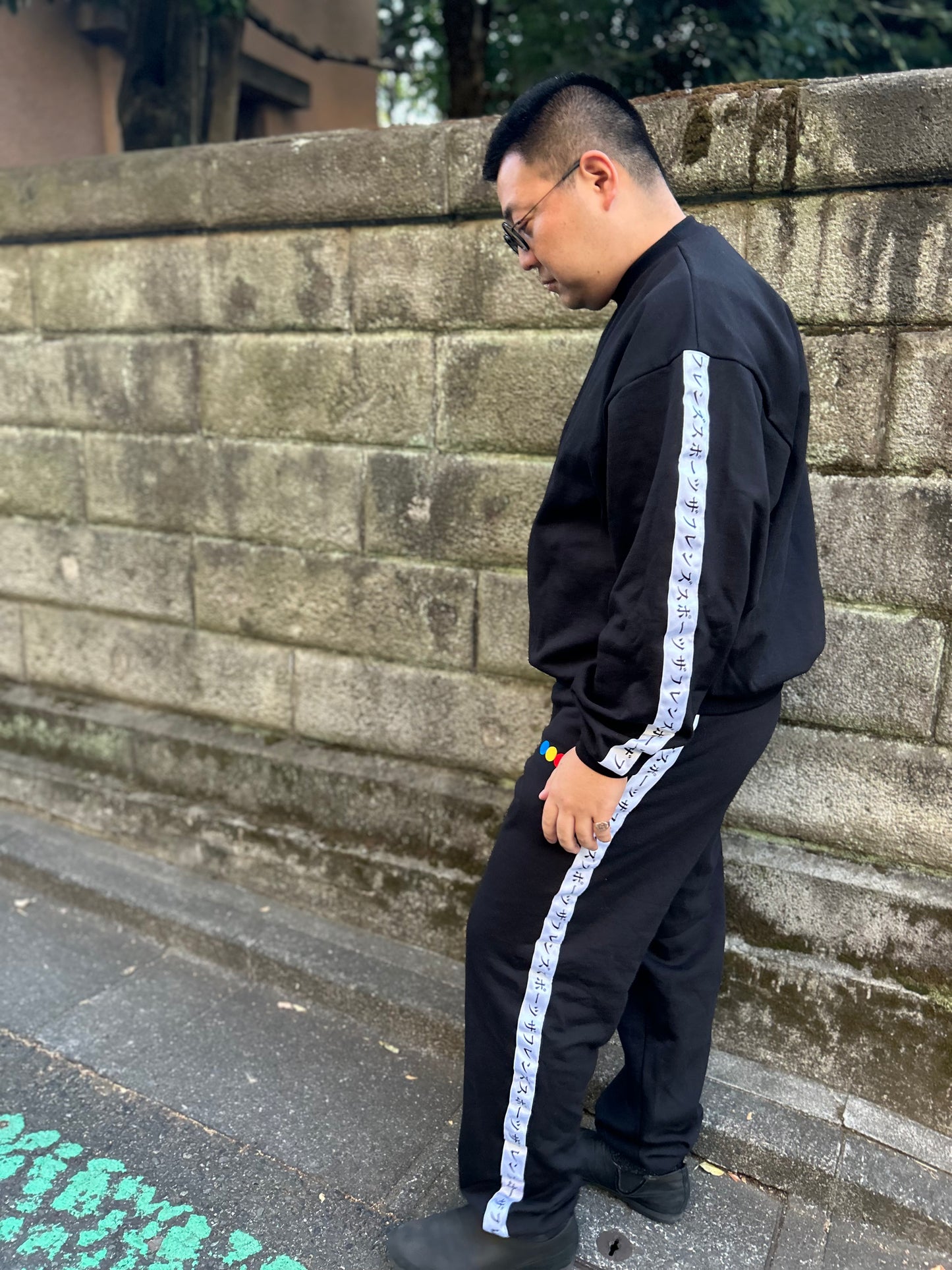 WID-WEIGHT WIDE SWEATPANTS WHITE LINE