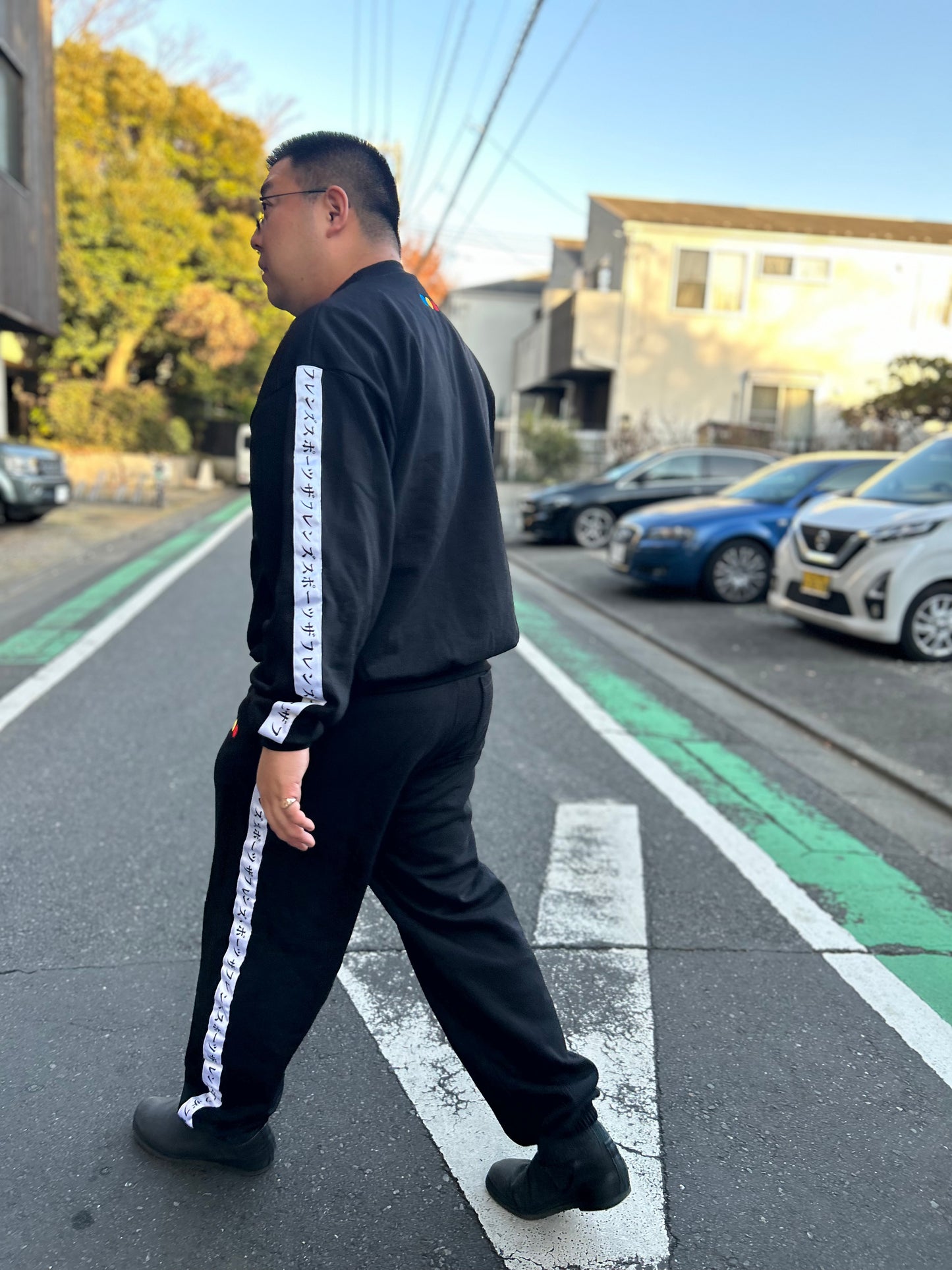 WID-WEIGHT WIDE CREWNECK SWEATSHIRT WHITE LINE