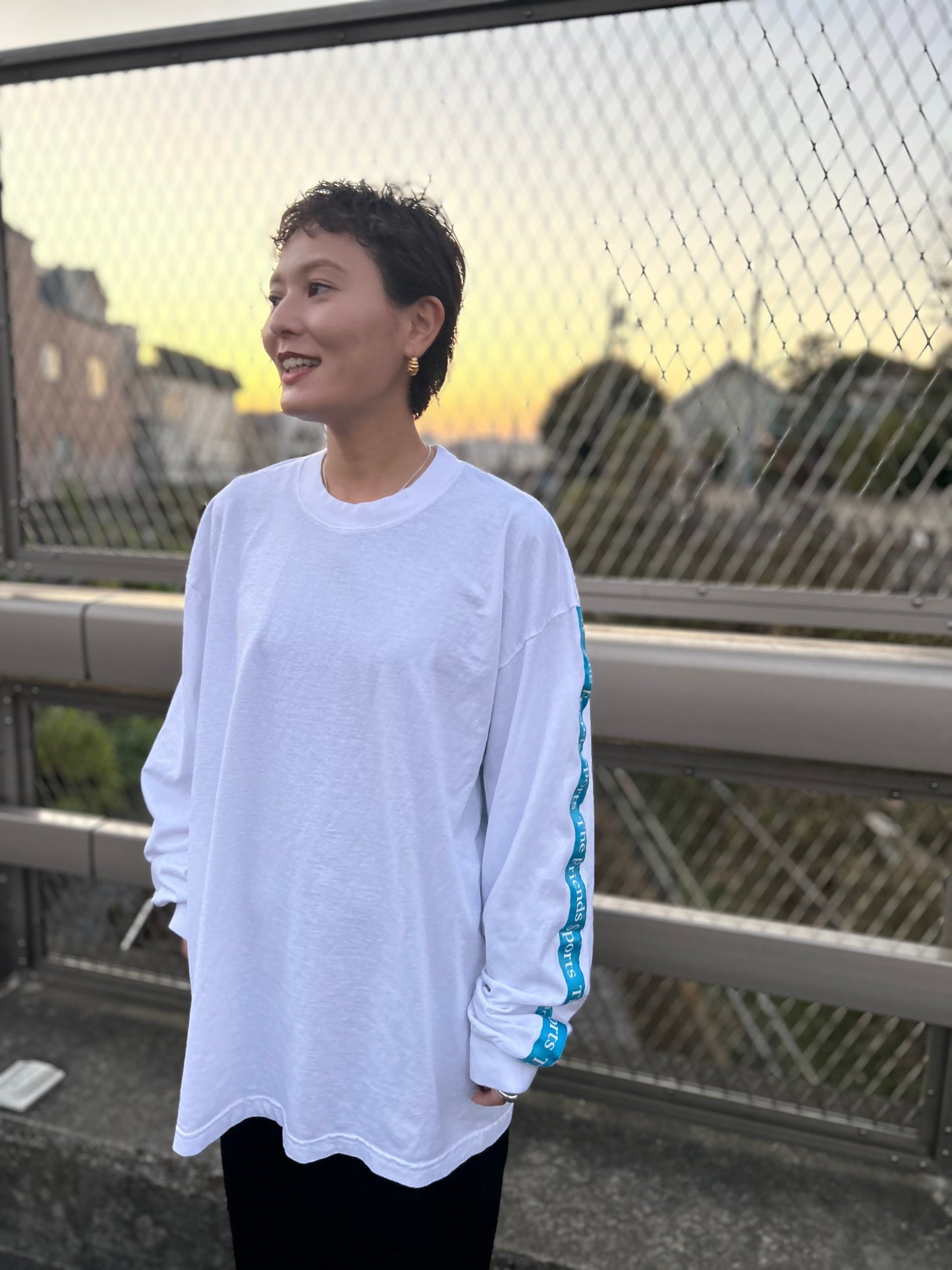 LONG SLEEVE CREW NECK T-SHIRT BLUE LINE (MEMORIAL)-Restock