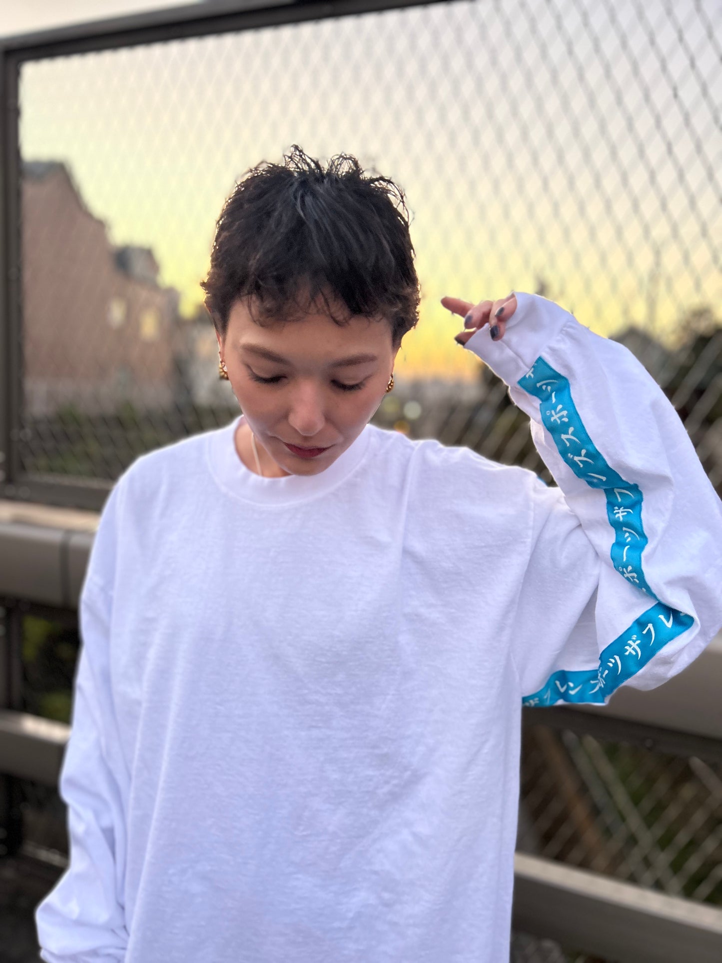 LONG SLEEVE CREW NECK T-SHIRT BLUE LINE (MEMORIAL)-Restock