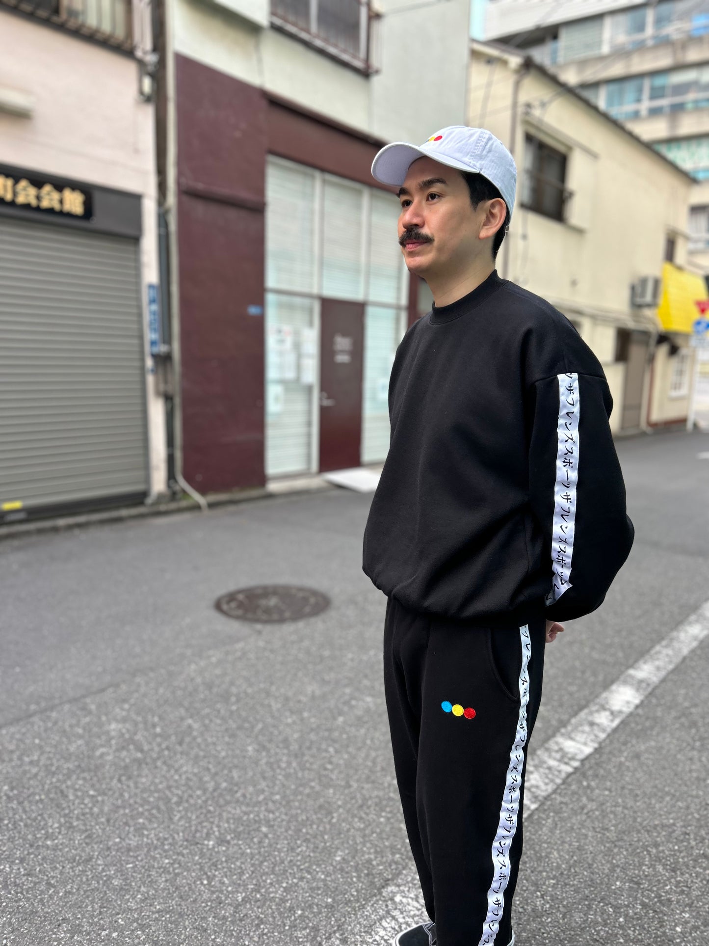WID-WEIGHT WIDE CREWNECK SWEATSHIRT WHITE LINE