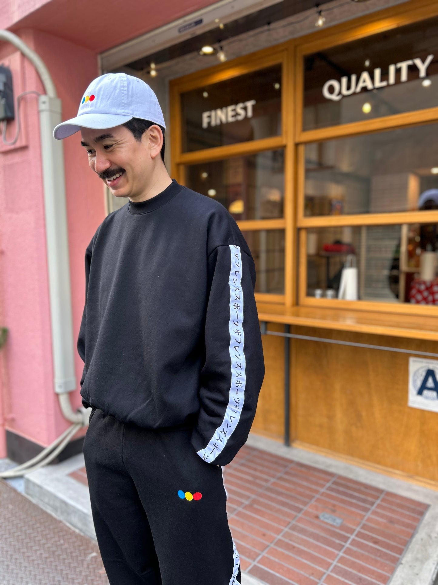 WID-WEIGHT WIDE CREWNECK SWEATSHIRT WHITE LINE