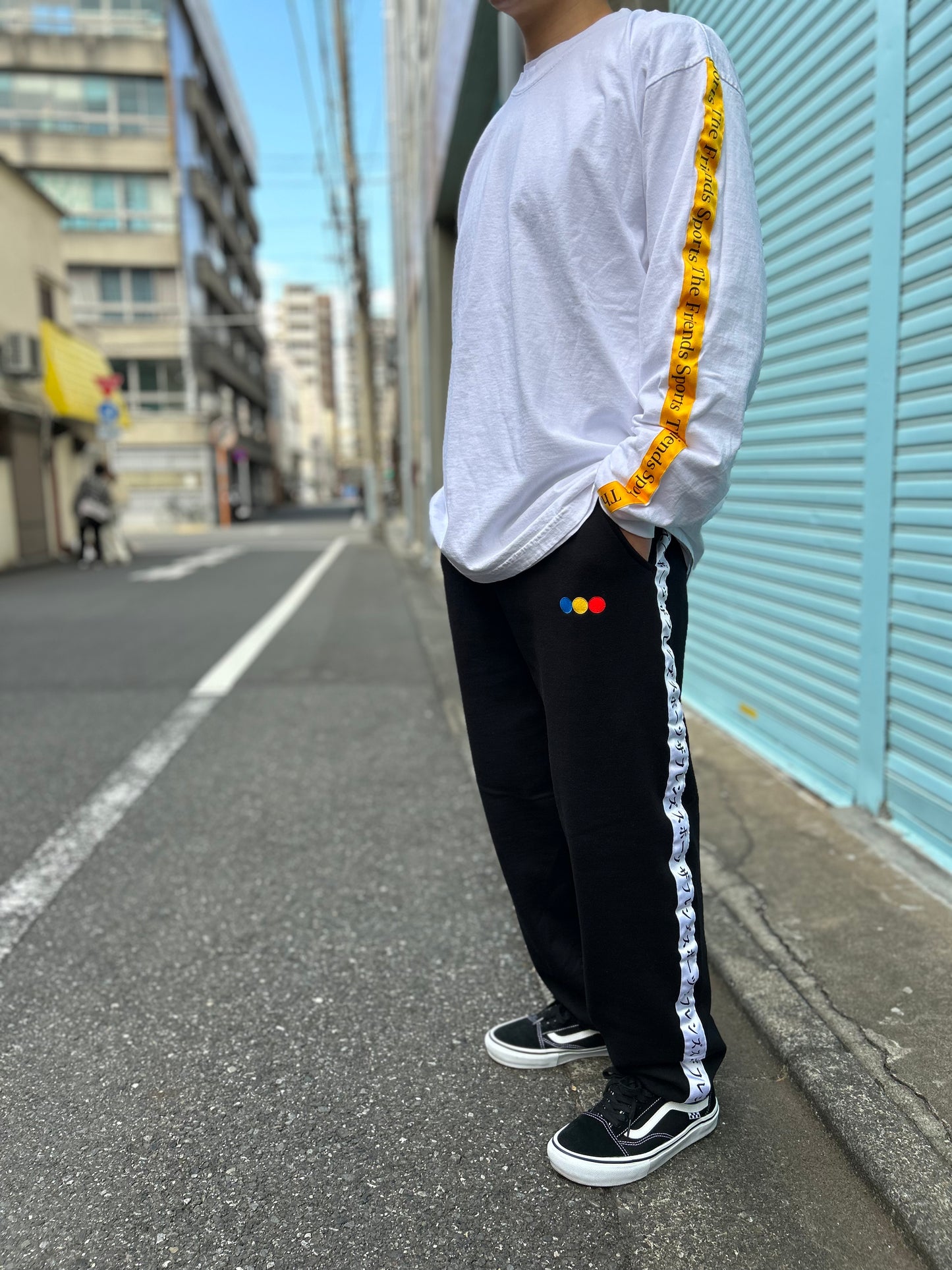WID-WEIGHT WIDE SWEATPANTS WHITE LINE