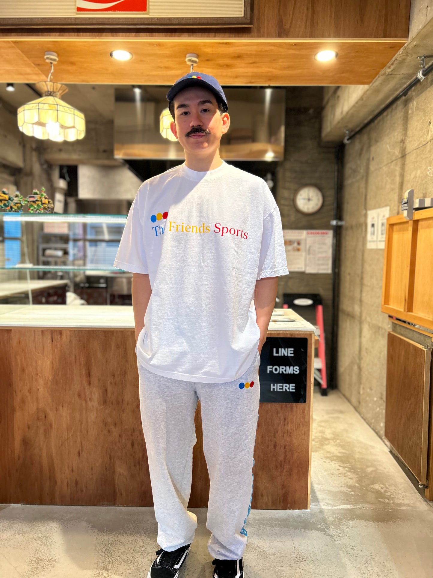 HEAVY STRAIGHT SWEATPANTS BLUE LINE